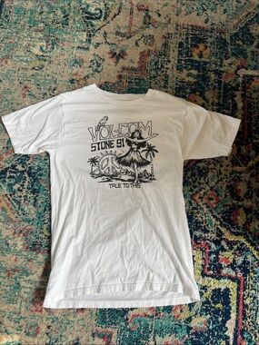 Volcom White Graphic Stone 91 Hula Tee
